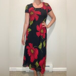 Vintage Jessica Howard Floral Romantic Maxi Dress Estimated Size Medium